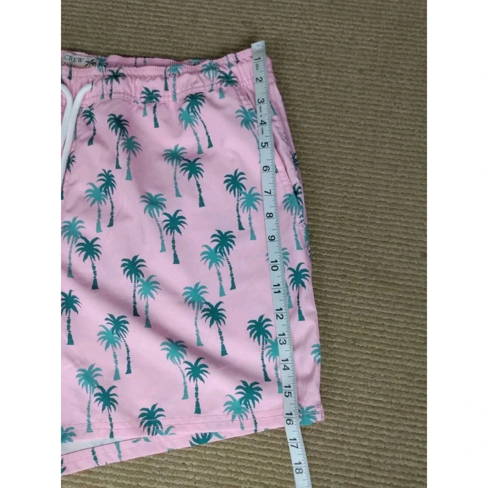 J. CREW Flex Men's Palm Print Swim Wear Shorts Large‎ Pink
